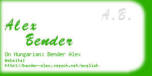 alex bender business card